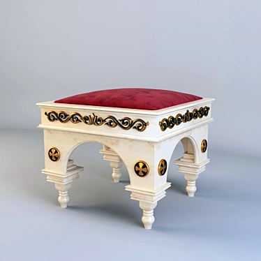 Classic Stool with Soft Seat 3D model image 1 