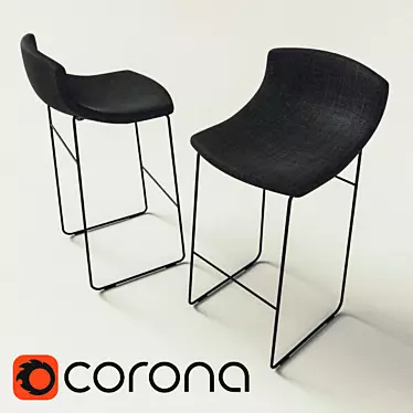 ComfortMax Bar Chair with Padded Seat 3D model image 1 