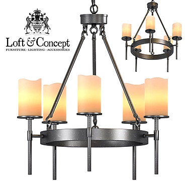 Industrial Loft Chandelier 3D model image 1 