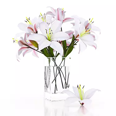 Ethereal Lily Bouquet 3D model image 1 