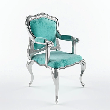 Regency Turquoise Armchair 3D model image 1 