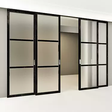 Loft-style Sliding Partitions 3D model image 1 