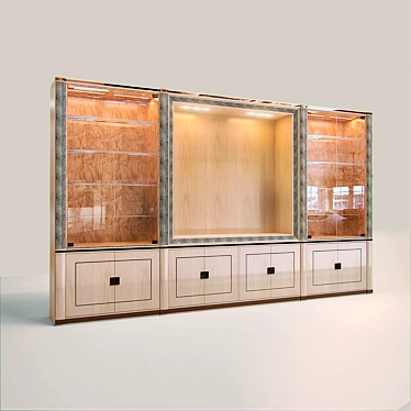 Italian Inspired Glass Showcase Cabinet 3D model image 1 