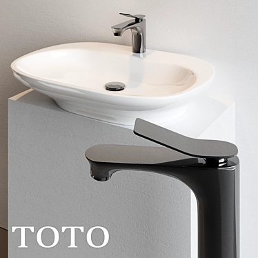 Enhanced TOTO Washbasin: Style Meets Function 3D model image 1 