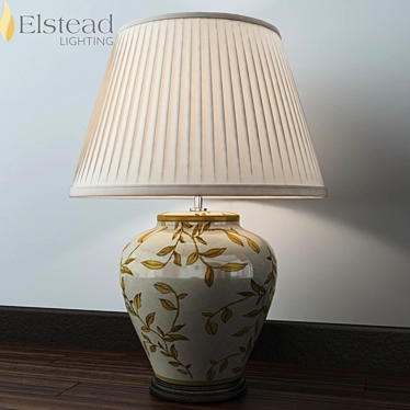 Elegant Gold Leaf Table Lamp 3D model image 1 