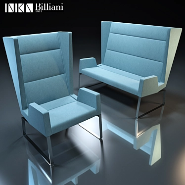 Billiani Inka S 100 ST & ST D: Stylish Steel Sofas & Armchairs 3D model image 1 