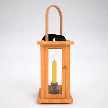 Antique American Lantern with Candle 3D model image 1 