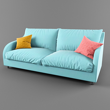 Elegant Lily Lux Sofa 3D model image 1 