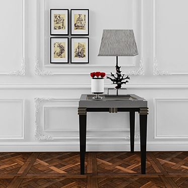 Elegant Table Lamp & Decor Set 3D model image 1 
