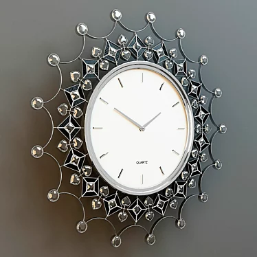 Elegant Chrome Wall Clock 3D model image 1 