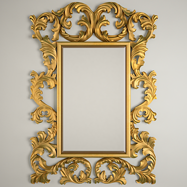 Golden Classic Mirror 3D model image 1 
