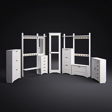 Classic White Hallway Furniture Set 3D model image 1 