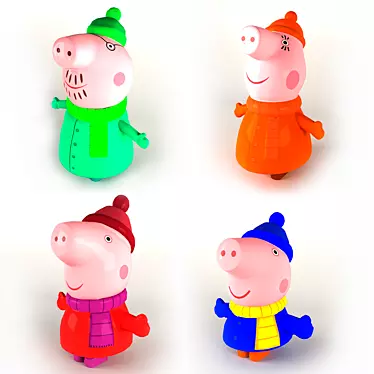 Peppa Pig with his family.