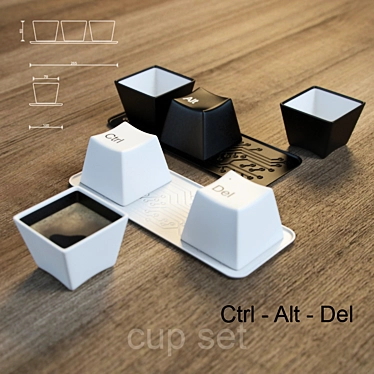 "Ctrl-Alt-Del" Cup Set 3D model image 1 