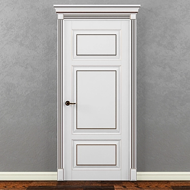 Lignum: Elegant White Wood Door 3D model image 1 