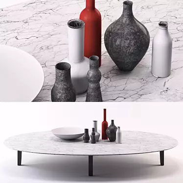 Modern Concrete Decor Set 3D model image 1 