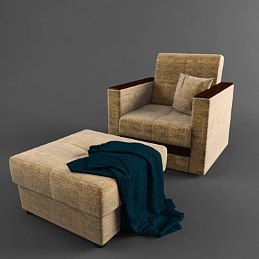 Modern Convertible Sofa Bed 3D model image 1 