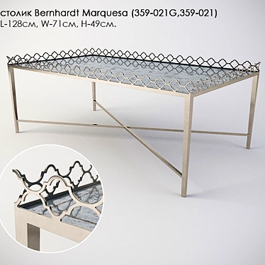 Elegant Bernhardt Marquesa Table (359-021G, 359-021) 3D model image 1 