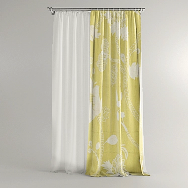 Straight Curtain - Elegant Home Décor 3D model image 1 