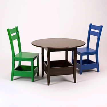 Combo Bin Play Table & Porter Chair 3D model image 1 