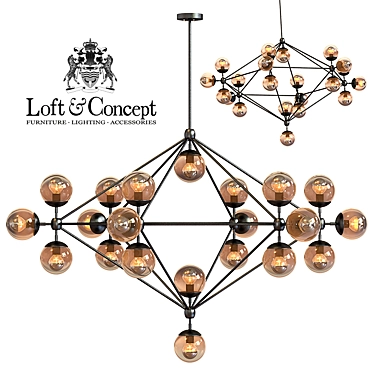 21-Globe Modo Chandelier: Modern Loft Industrial Lighting 3D model image 1 