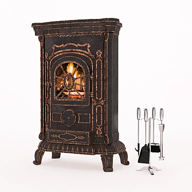 Ambra Stove Fireplace: Classic Charm 3D model image 1 