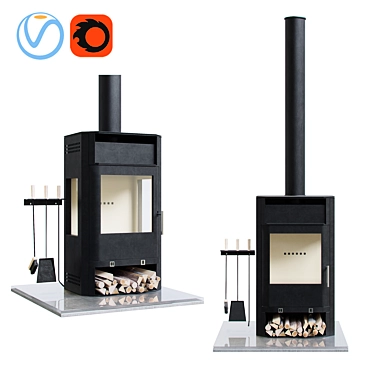 Meta 3D Dnepr Stove: Efficient Heating for Homes 3D model image 1 