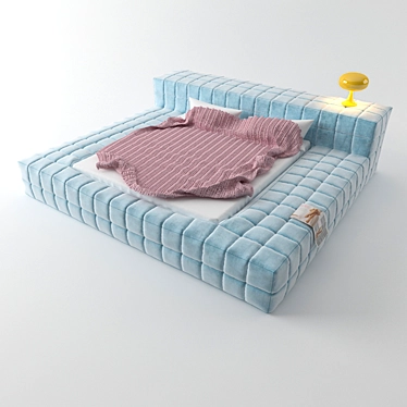 Modern Opaq Bed Frame 3D model image 1 