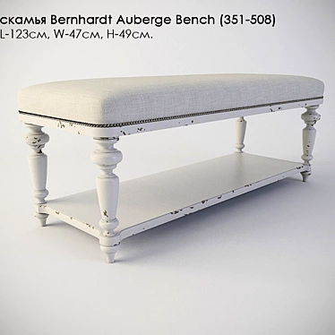 Elegant Bernhardt Auberge Bench 3D model image 1 