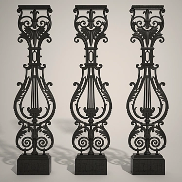 Open-Ended Glass Baluster 3D model image 1 