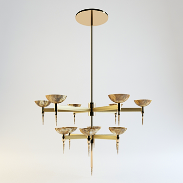 Elegant Arcahorn Chandelier: 4260 3D model image 1 