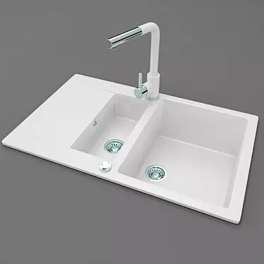 VersaSink: 4-Color Textured Kitchen Sink 3D model image 1 