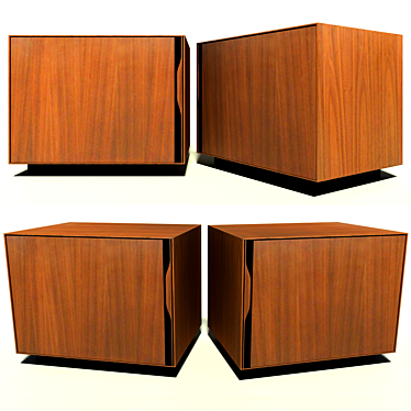 Mid-Century Walnut Nightstands 3D model image 1 