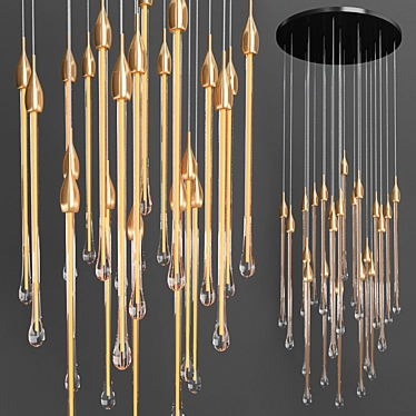  Murano Gold Luminaire 3D model image 1 