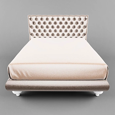 Elegant Cream Bed - 160x200 3D model image 1 