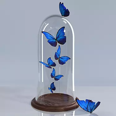 Fluttering Beauty: Decorative Butterfly Flask 3D model image 1 