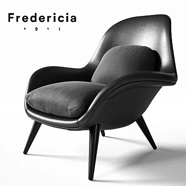 Modern Comfort: Fredericia Swoon Chair 3D model image 1 