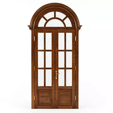 Arched Double-Leaf Interior Doors 3D model image 1 