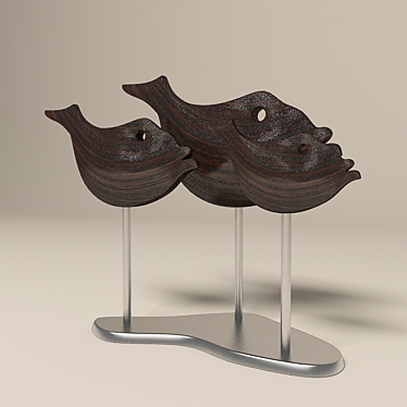 Elegant Fish Sculpture 3D model image 1 