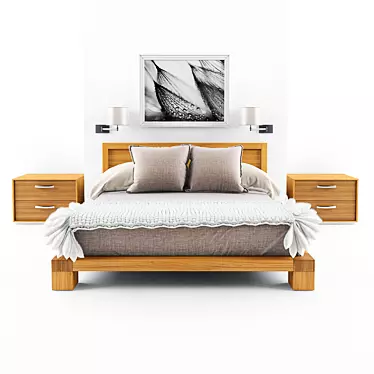 Cozy Knit Bed Blanket 3D model image 1 