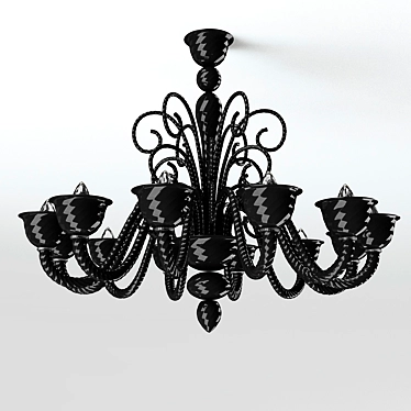 Elegant Black Barnaba Chandelier 3D model image 1 