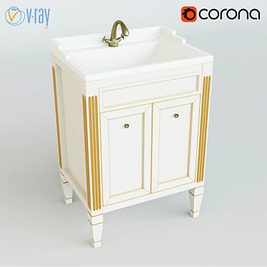 Elegant Caprigo Albion Vanity 3D model image 1 