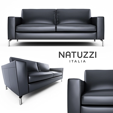 Natuzzi Leather Sofa 3D model image 1 