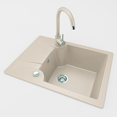 Multi-Color Kitchen Sink: Textured Beauty 3D model image 1 