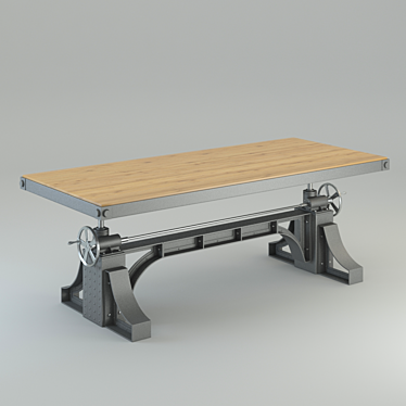 Industrial Bronx Crank Table 3D model image 1 