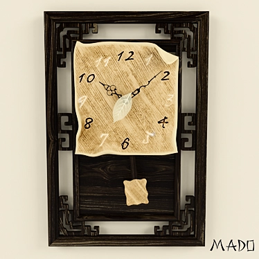 Mado Ikebana Wall Clock - Elegant Home Decor 3D model image 1 