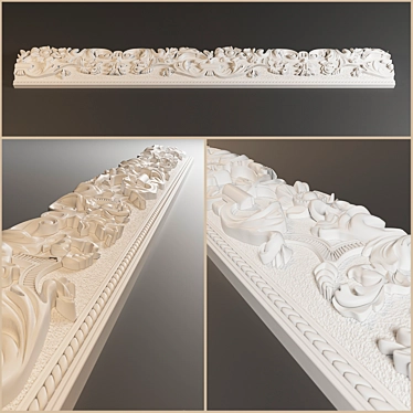 Elegant Cornice Plaster 3D model image 1 