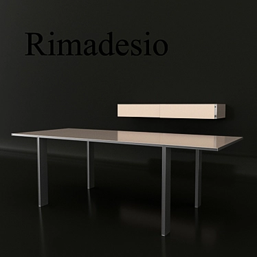 Elegant Corona Rend Table & Suspended Sideboard - Rimadesio 3D model image 1 