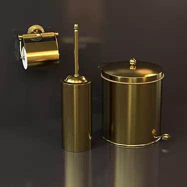 Luxury Bathroom Set in Gold Finish with Cristal et Bronze 3D model image 1 