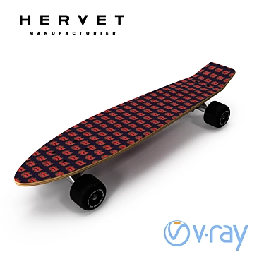  "DA FUNK" Skateboard by Hervet Manufakturier 3D model image 1 